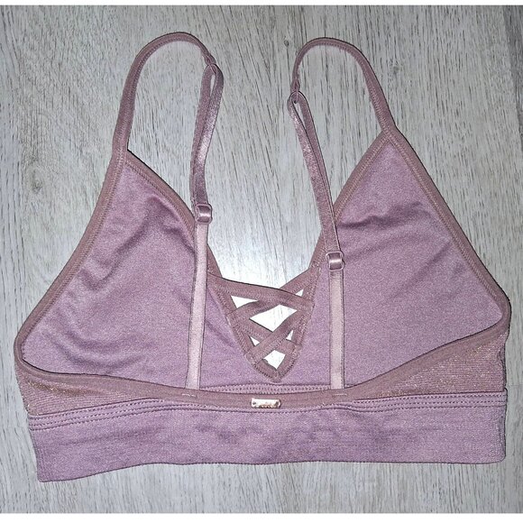 Victoria's Secret PINK Mauve Glitter Unlined Triangle Bralette Size Extra Small - Picture 2 of 3